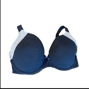 Cacique Denim Blue and Lace Underwire Bra 38F T Shirt Bra